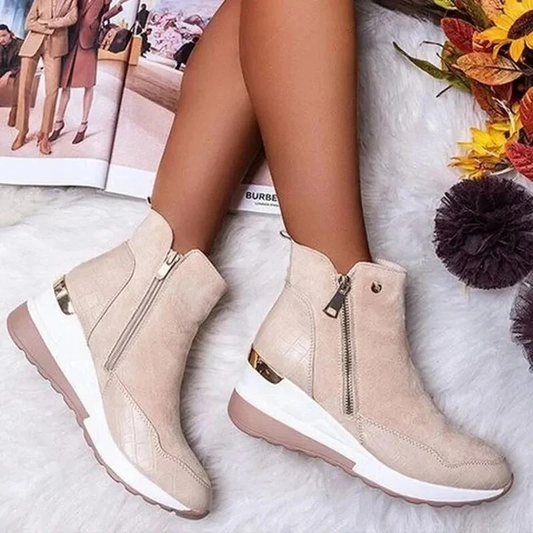 Warme Kompressionsstiefeletten für Damen – bequeme stützende Stiefeletten mit wärmendem Effekt für kalte Tage