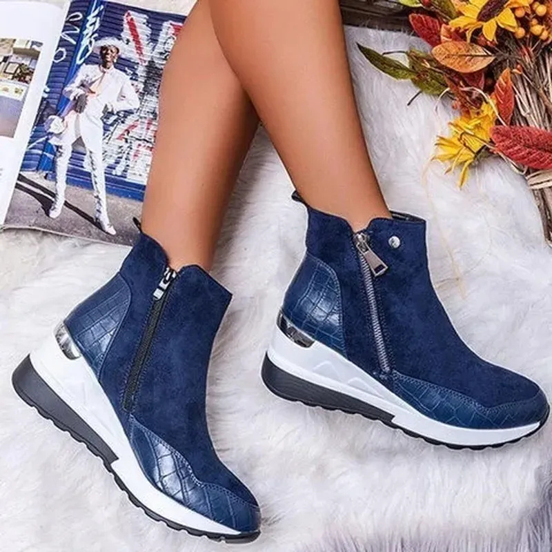 Warme Kompressionsstiefeletten für Damen – bequeme stützende Stiefeletten mit wärmendem Effekt für kalte Tage