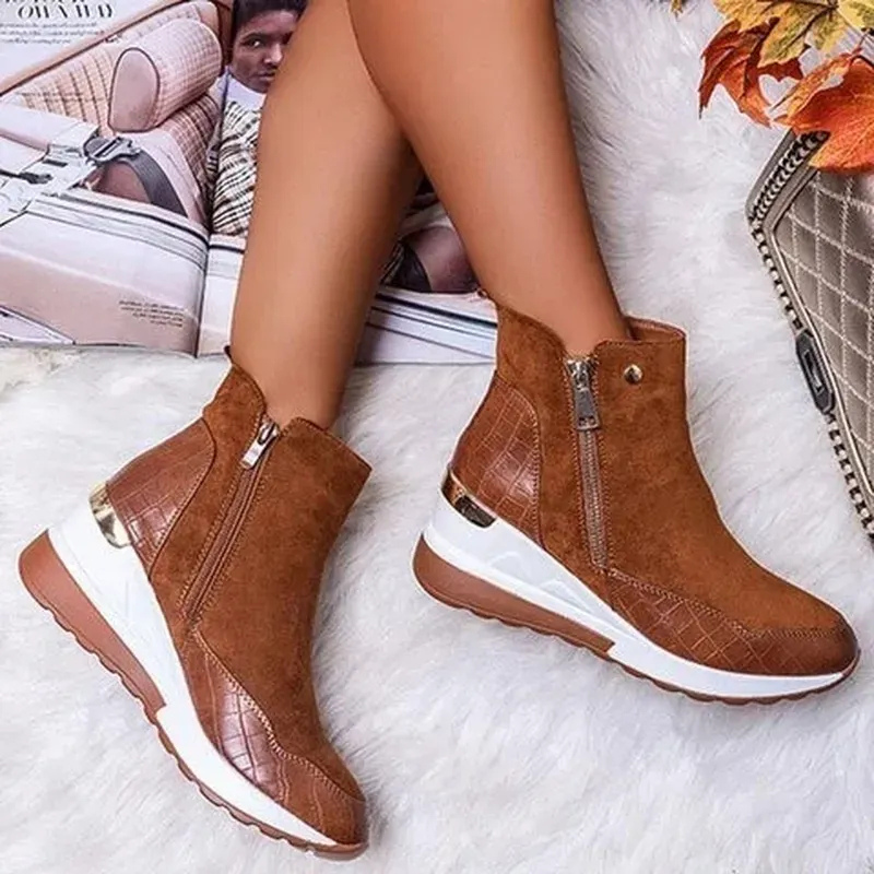 Warme Kompressionsstiefeletten für Damen – bequeme stützende Stiefeletten mit wärmendem Effekt für kalte Tage