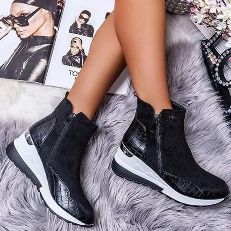 Warme Kompressionsstiefeletten für Damen – bequeme stützende Stiefeletten mit wärmendem Effekt für kalte Tage