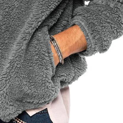 Warme Plüschjacke mit Kapuze für Herren in modernem Stil