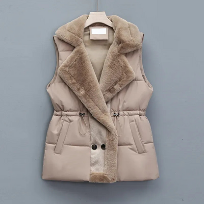 Warme ärmellose Plüschweste für Damen in stilvollem Design
