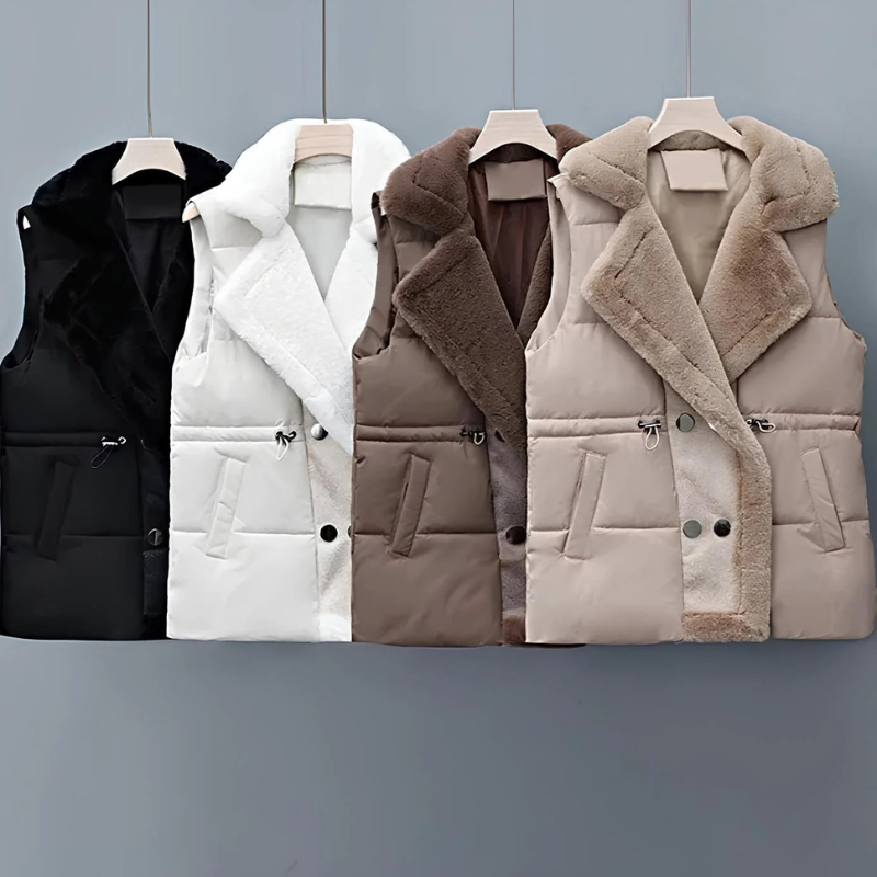 Warme ärmellose Plüschweste für Damen in stilvollem Design
