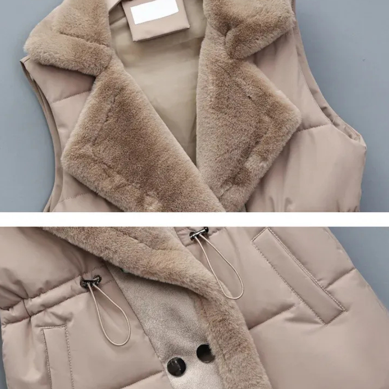 Warme ärmellose Plüschweste für Damen in stilvollem Design