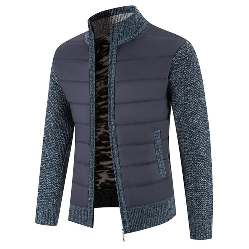 Warme Rollkragenjacke für Herren mit hohem Kragen und klassischem Schnitt für Herbst und Winter