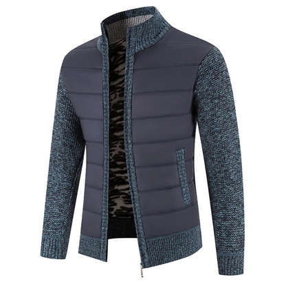 Warme Rollkragenjacke für Herren mit hohem Kragen und klassischem Schnitt für Herbst und Winter