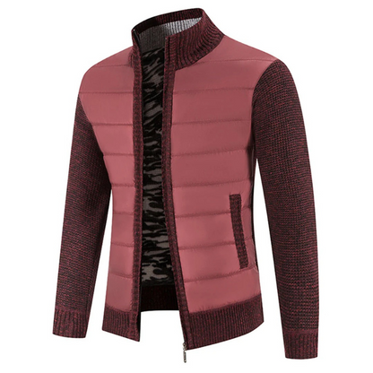 Warme Rollkragenjacke für Herren mit hohem Kragen und klassischem Schnitt für Herbst und Winter