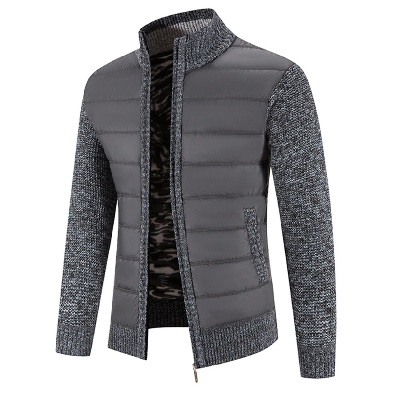 Warme Rollkragenjacke für Herren mit hohem Kragen und klassischem Schnitt für Herbst und Winter
