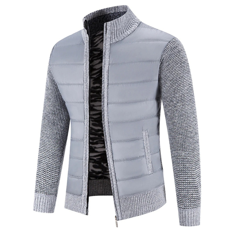 Warme Rollkragenjacke für Herren mit hohem Kragen und klassischem Schnitt für Herbst und Winter