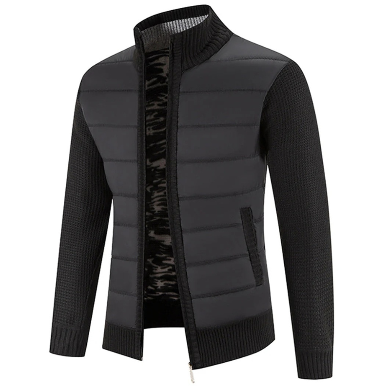 Warme Rollkragenjacke für Herren mit hohem Kragen und klassischem Schnitt für Herbst und Winter