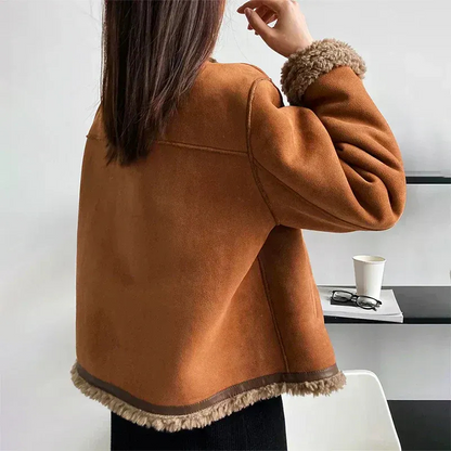 Warme Vintage-Jacke für Damen im klassischen Retro-Stil