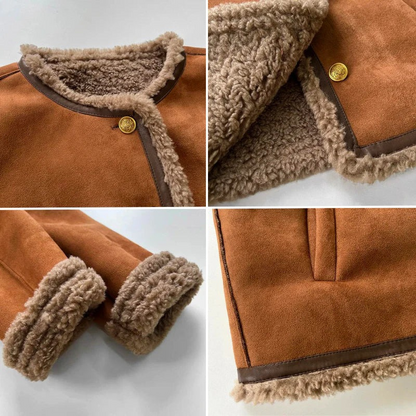 Warme Vintage-Jacke für Damen im klassischen Retro-Stil