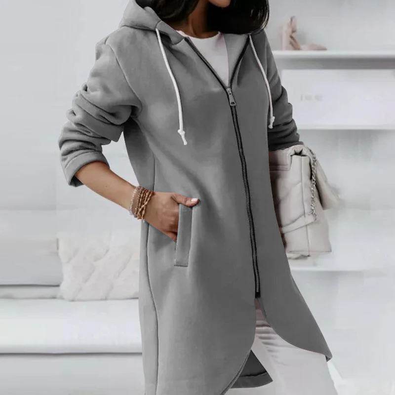 Warmer langer Hoodie für Damen in modernem Design für gemütliche Tage