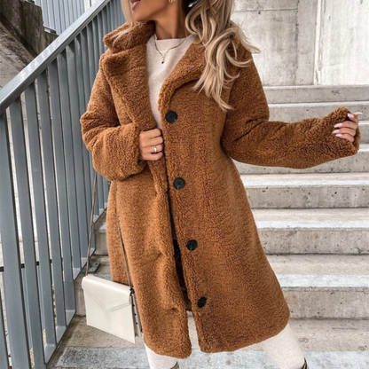 Warmer Plüschmantel für Damen für stilvolle Wintertage