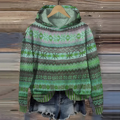 Warmer Vintage-Kapuzenpullover für Damen in gemütlichem Stil mit moderner Passform und Kapuze.