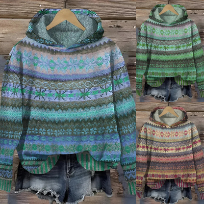 Warmer Vintage-Kapuzenpullover für Damen in gemütlichem Stil mit moderner Passform und Kapuze.