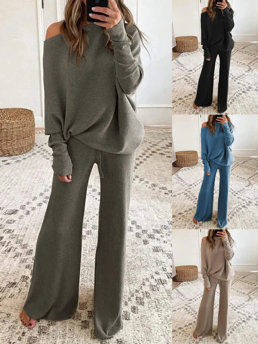 Warmes und kuscheliges Lounge-Set für Damen, ideales Outfit für gemütliche Stunden zu Hause.