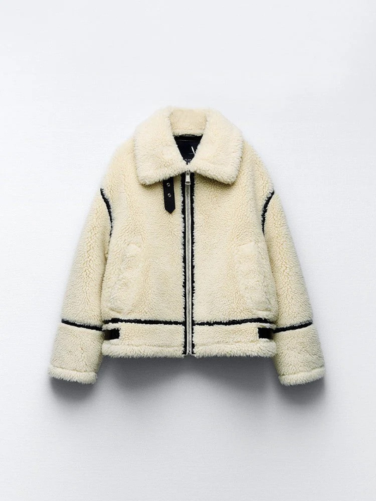 Weibliche Vintage-Softjacke, bequemer Sitz und vielseitig einsetzbar für Alltag und Freizeit