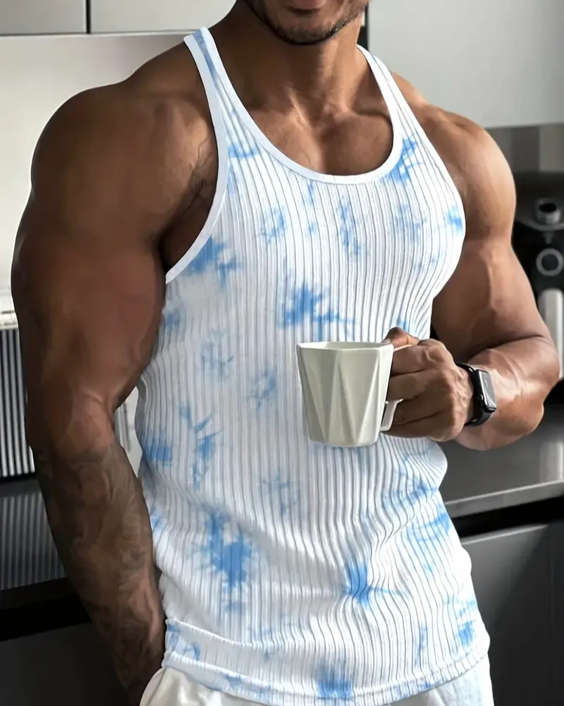 Herren klassisches geripptes Tanktop mit schlichter Passform und strukturiertem Look.