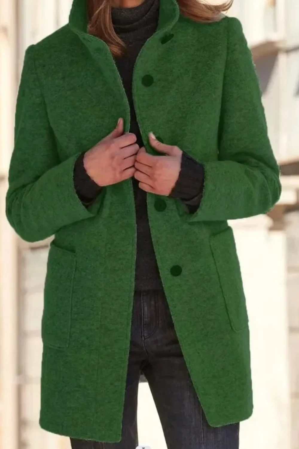 Zeitloser winddichter Wintermantel für Damen, elegant und funktional für kalte Tage